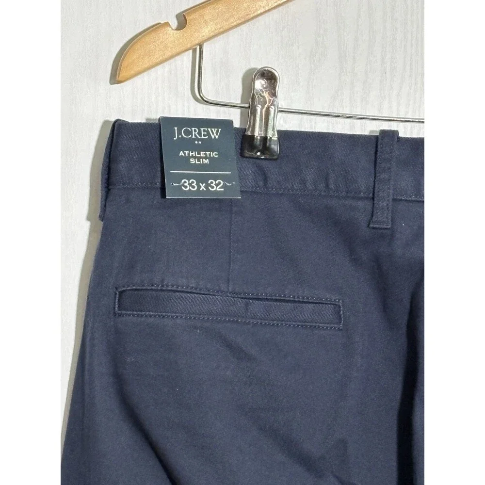 J.Crew Chino Pants Mens 33 32 Blue Navy Athletic Slim Fit New Preppy Office
